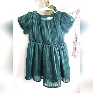 3/$30 Unworn Sparkly Shiny 3T Cat & Jack Green Holiday Christmas Formal Dress